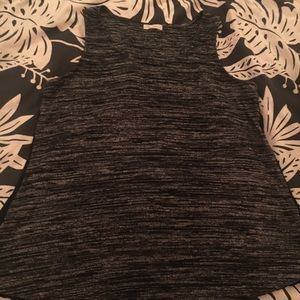 Grey and black lace tank